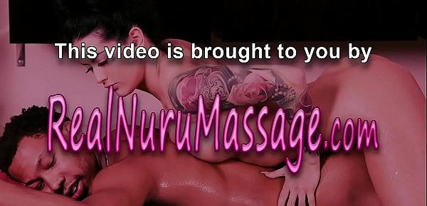  Naturally busty masseuse gets wam in nuru gel